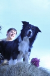 Corbie and his boy on the hay stack